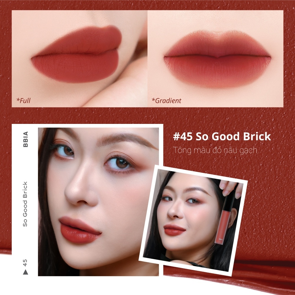 Son Kem Bbia Last Velvet LipTint 5g .#45 So Good Brick