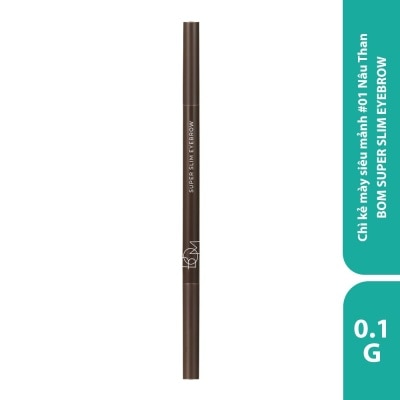 BOM Chì Kẻ Mày BOM Super Slim 0.1g .#01 Charcoal Brown