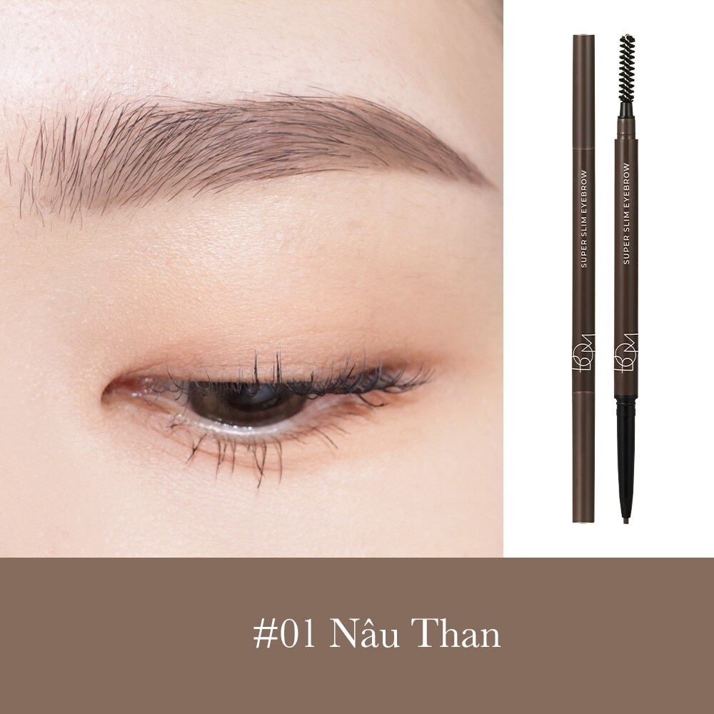 Chì Kẻ Mày BOM Super Slim 0.1g .#01 Charcoal Brown