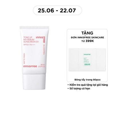 INNISFREE - Kem Chống Nắng Innisfree Tone Up No Sebum Sunscreen EX SPF 50+ PA++++ 60ml image