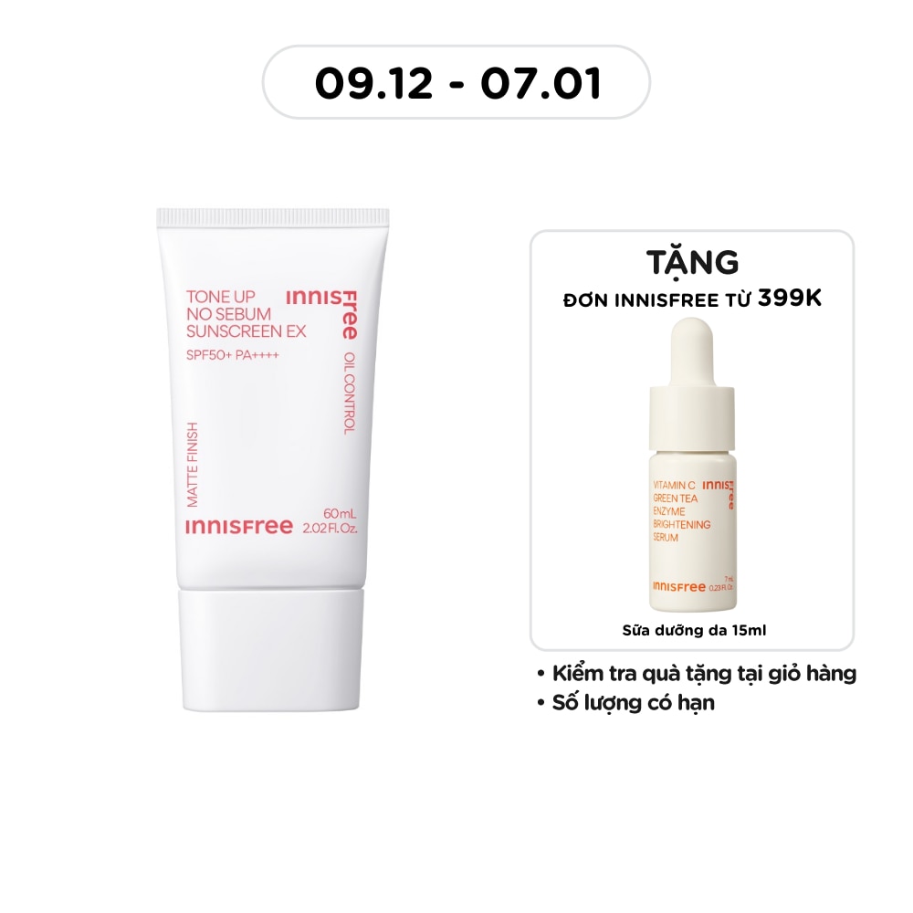 Kem Chống Nắng Innisfree Tone Up No Sebum Sunscreen EX SPF 50+ PA++++ 60ml