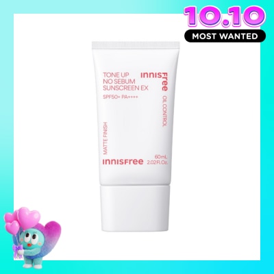 INNISFREE Kem Chống Nắng Innisfree Tone Up No Sebum Sunscreen EX SPF 50+ PA++++ 60ml image