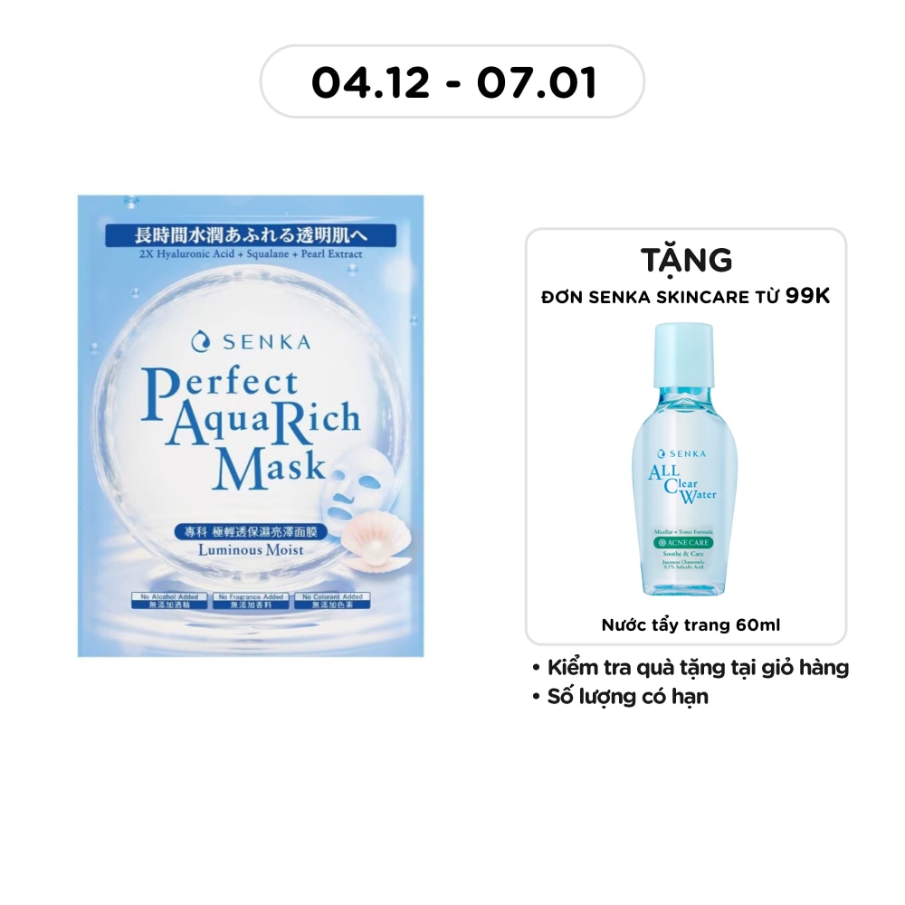 Mặt Nạ Senka Perfect Aqua Rich Mask Luminous Moist 21g