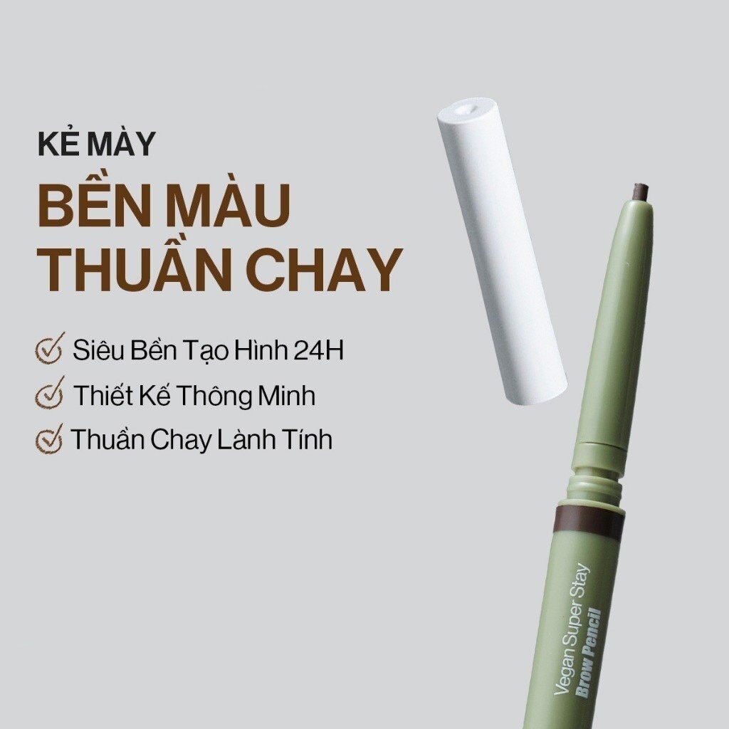 Chì Kẻ Mày Glamrr Q Vegan Super Stay 0.08g .#01 Brown Sugar