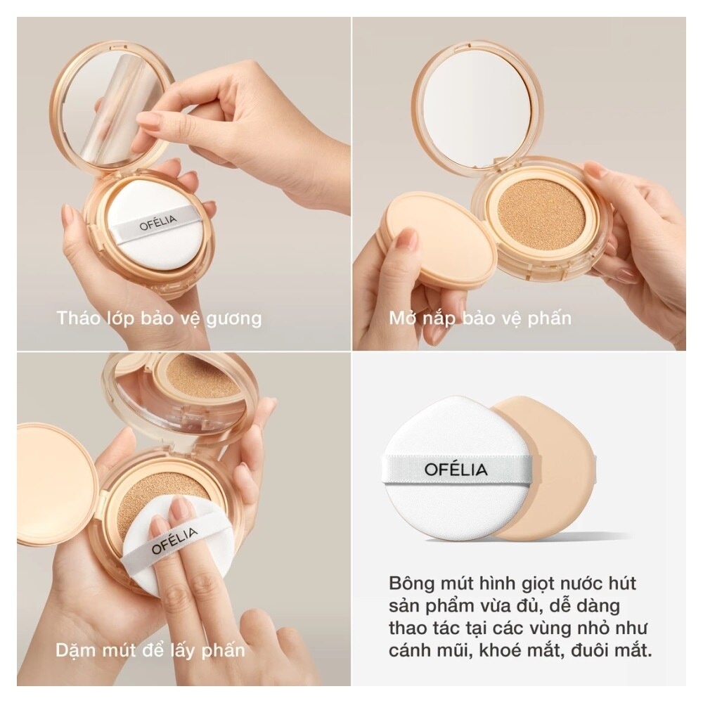 Phấn Nước Ofélia Uncovered Longwear Cushion 12g .#1.5 Light Neutral