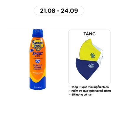 BANANA BOAT Xịt Chống Nắng Banana Boat Sport Ultra Sunscreen Continuous Spray SPF100 PA+++ 170g