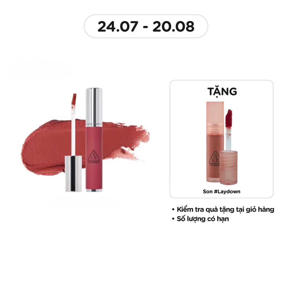 Son Kem 3CE Hazy Lip Clay 4g .#Cherry Fluff