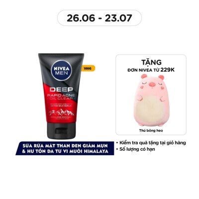 NIVEA Sữa Rửa Mặt Nivea Men Deep Acne Oil Clear 100g