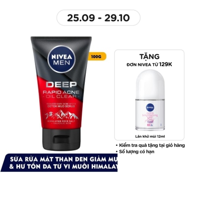 NIVEA Sữa Rửa Mặt Nivea Men Deep Acne Oil Clear 100g
