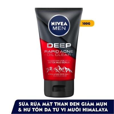 NIVEA Sữa Rửa Mặt Nivea Men Deep Acne Oil Clear 100g