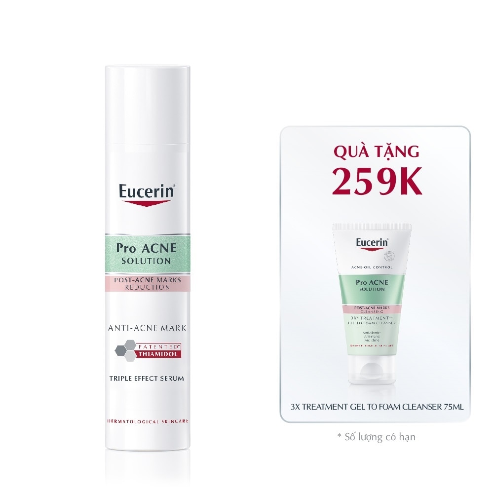 Combo Eucerin Pro Acne Cho Da Mụn (Serum Cho Da Mụn 40ml + Gel Rửa Mặt Cho Da Mụn 75ml)