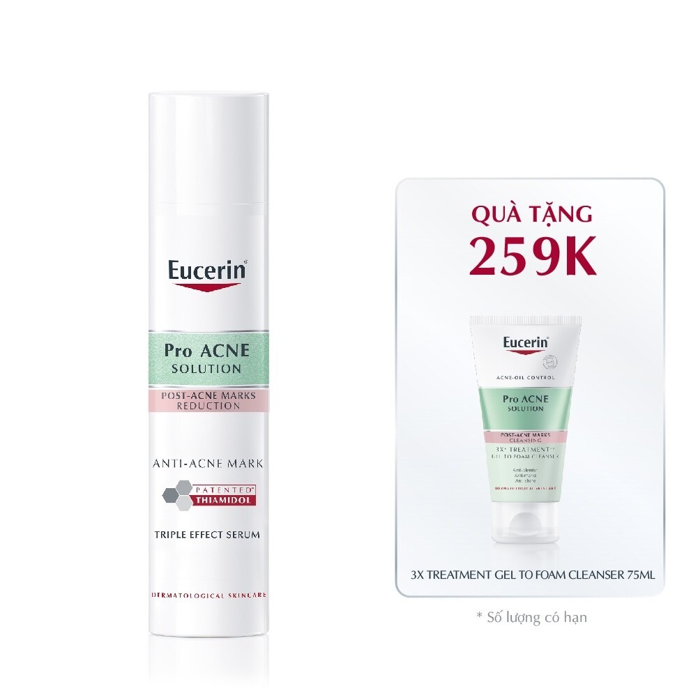 Eucerin Combo Pro Acne (Triple Effect Serum 40ml + Solution 3X Treatment Gel To Foam Cleanser 75ml)