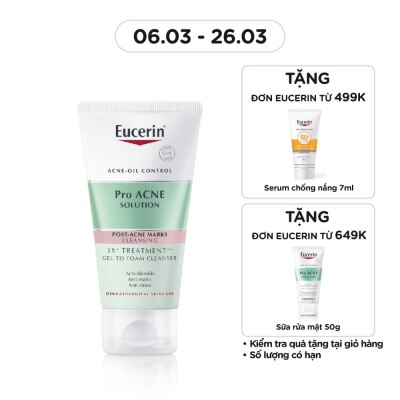 EUCERIN Gel Rửa Mặt Eucerin Pro Acne Solution 3X Treatment Gel To Foam Cleanser 75ml
