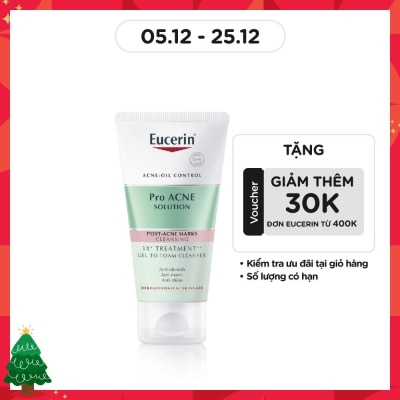 EUCERIN Gel Rửa Mặt Eucerin Pro Acne Solution 3X Treatment Gel To Foam Cleanser 75ml