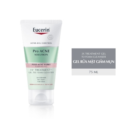 EUCERIN Gel Rửa Mặt Eucerin Pro Acne Solution 3X Treatment Gel To Foam Cleanser 75ml