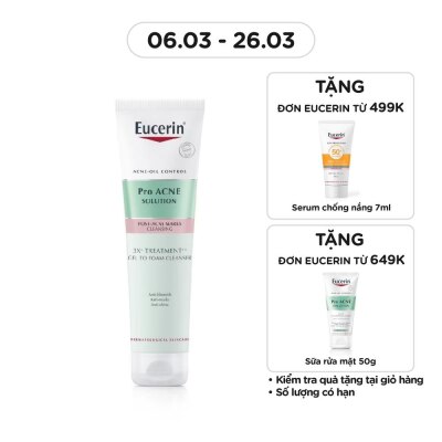 EUCERIN Gel Rửa Mặt Eucerin Pro Acne Solution 3X Treatment Gel To Foam Cleanser 150ml