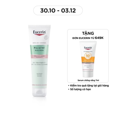 EUCERIN Gel Rửa Mặt Eucerin Pro Acne Solution 3X Treatment Gel To Foam Cleanser 150ml