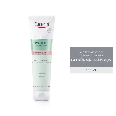 EUCERIN Pro Acne Solution 3X Treatment Gel To Foam Cleanser 150ml