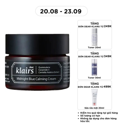 DEAR KLAIRS - Kem Dưỡng Dear Klairs Làm Dịu Và Phục Hồi Da Midnight Blue Calming Cream 30ml image