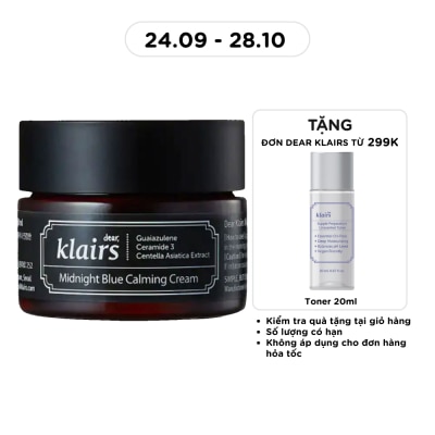 DEAR KLAIRS Kem Dưỡng Dear Klairs Làm Dịu Và Phục Hồi Da Midnight Blue Calming Cream 30ml image