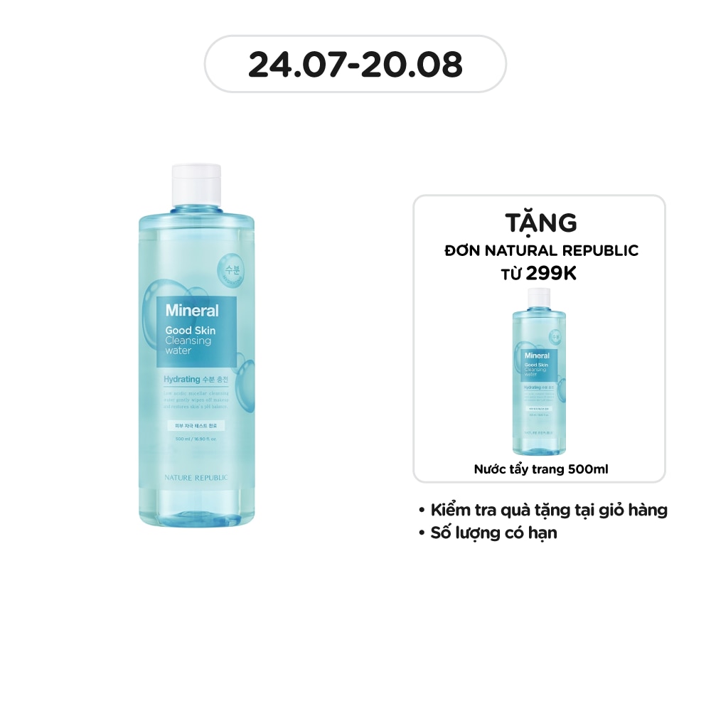 Nước Tẩy Trang Nature Republic Từ Khoáng Chất Good Skin Mineral Cleansing Water 500ml