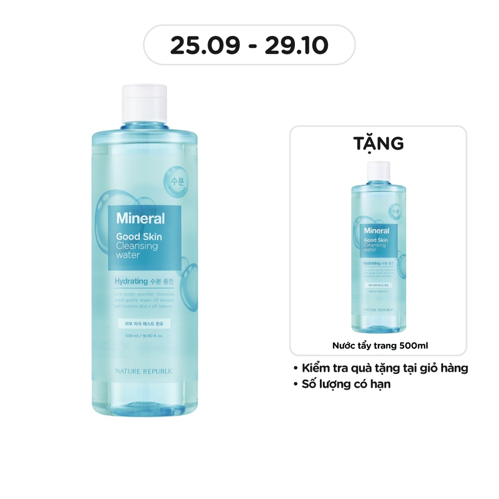 Nước Tẩy Trang Nature Republic Từ Khoáng Chất Good Skin Mineral Cleansing Water 500ml