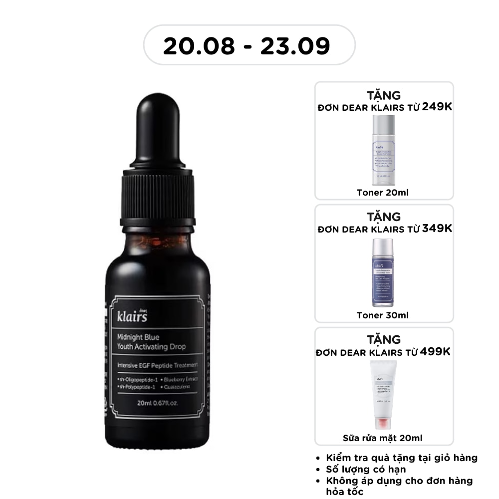 Tinh Chất Dear Klairs Phục Hồi Da Và Dưỡng Ẩm Midnight Blue Youth Activating Drop 20ml image