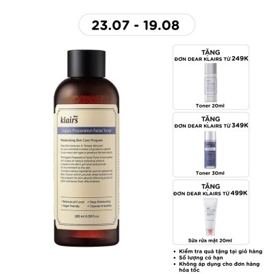 DEAR KLAIRS - Nước Hoa Hồng Có Mùi Dear Klairs Dưỡng Ẩm Da Và Làm Mềm Da Supple Preparation Facial 180ml image