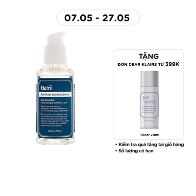 DEAR KLAIRS - Tinh Chất Dear Klairs Dưỡng Ẩm Và Làm Mịn Da Rich Moist Soothing 80ml