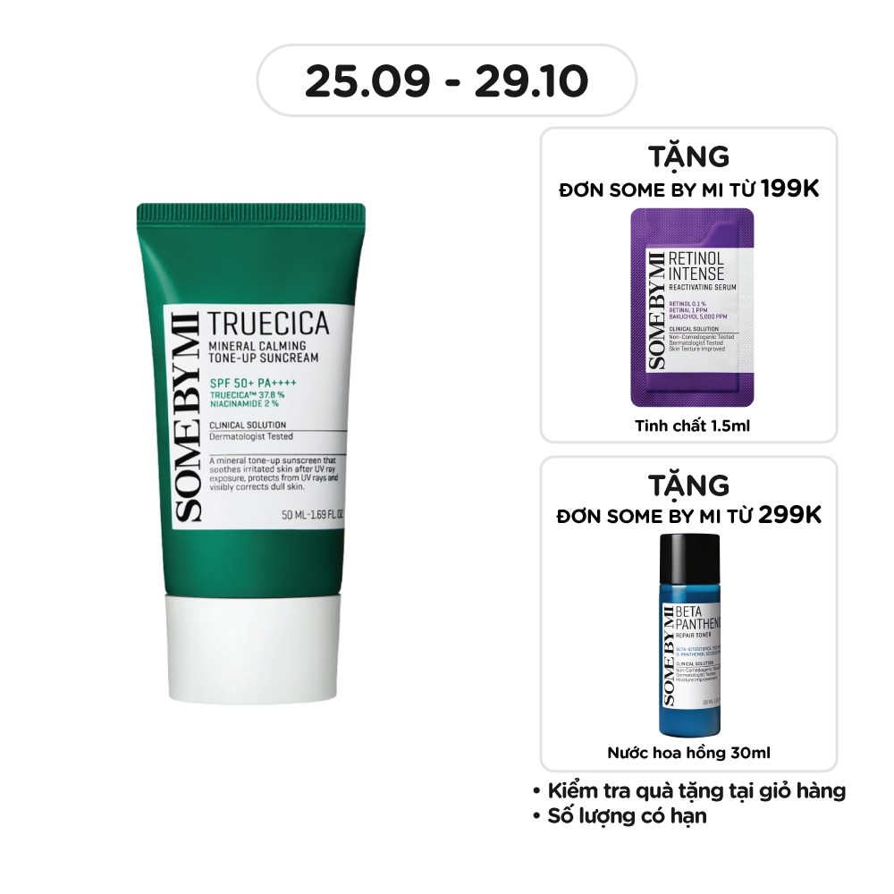 Kem Chống Nắng Some By Mi Truecica Mineral Calming Tone-up Suncream SPF50+ PA++++ 50ml