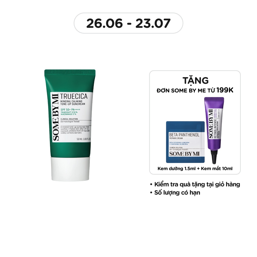 Kem Chống Nắng Some By Mi Truecica Mineral Calming Tone-up Suncream SPF50+ PA++++ 50ml