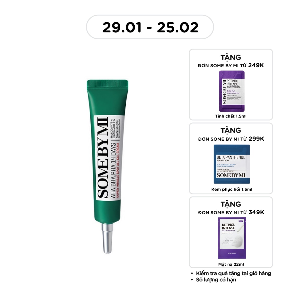 Kem Chấm Mụn Some By Mi Super Miracle Spot All Kill Cream Ngừa Mụn Kháng Viêm 30ml