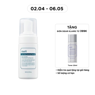 DEAR KLAIRS - Sữa Rửa Mặt Làm Sạch Và Dưỡng Ẩm Cho Mọi Loại Da Rich Moist Foaming 100ml