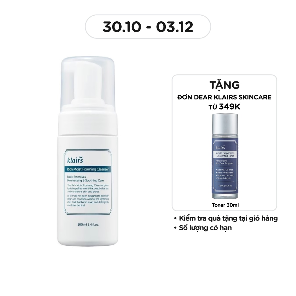 Sữa Rửa Mặt Làm Sạch Và Dưỡng Ẩm Cho Mọi Loại Da Rich Moist Foaming 100ml