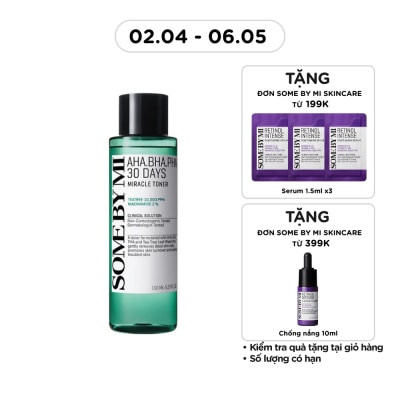 SOME BY MI - Nước Hoa Hồng Some By Mi Giảm Mụn Và Dưỡng Ẩm 30 Ngày Miracle Toner 150ml