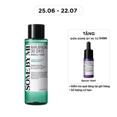 SOME BY MI - Nước Hoa Hồng Some By Mi Giảm Mụn Và Dưỡng Ẩm 30 Ngày Miracle Toner 150ml