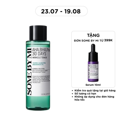 SOME BY MI - Nước Hoa Hồng Some By Mi Giảm Mụn Và Dưỡng Ẩm 30 Ngày Miracle Toner 150ml image