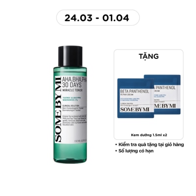 SOME BY MI - Nước Hoa Hồng Some By Mi Giảm Mụn Và Dưỡng Ẩm 30 Ngày Miracle Toner 150ml