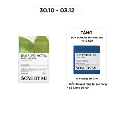SOME BY MI Mặt Nạ Giấy Some By Mi Chiết Xuất Trà Xanh Real Super Matcha Pore Care Mask 20g