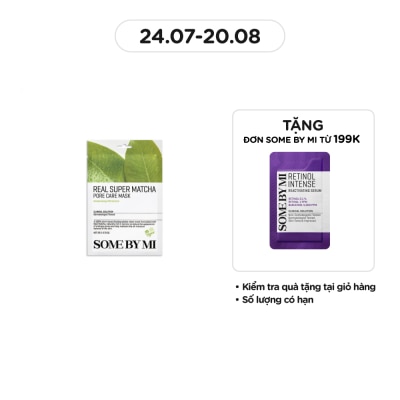 SOME BY MI Mặt Nạ Giấy Some By Mi Chiết Xuất Trà Xanh Real Super Matcha Pore Care Mask 20g