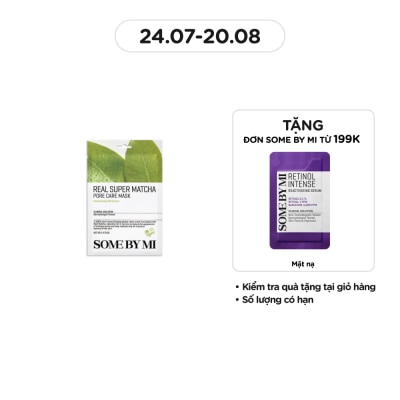 SOME BY MI Mặt Nạ Giấy Some By Mi Chiết Xuất Trà Xanh Real Super Matcha Pore Care Mask 20g