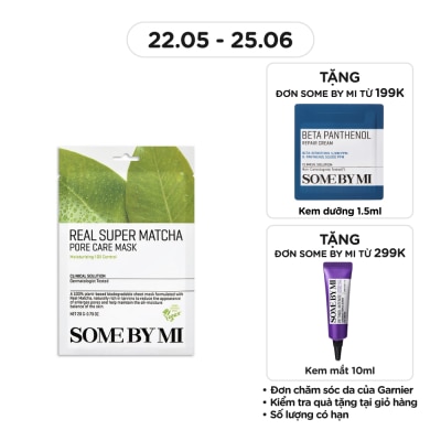 SOME BY MI Mặt Nạ Giấy Some By Mi Chiết Xuất Trà Xanh Real Super Matcha Pore Care Mask 20g