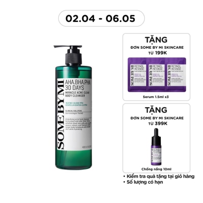 SOME BY MI - Sữa Tắm Some By Mi AHA BHA PHA 30 Days Miracle Acne Body Cleanser Giảm Mụn Lưng 400g