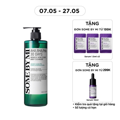 SOME BY MI - Sữa Tắm Some By Mi AHA BHA PHA 30 Days Miracle Acne Body Cleanser Giảm Mụn Lưng 400g