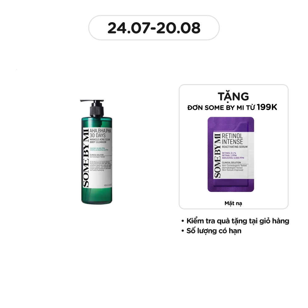Sữa Tắm Some By Mi AHA BHA PHA 30 Days Miracle Acne Body Cleanser Giảm Mụn Lưng 400g