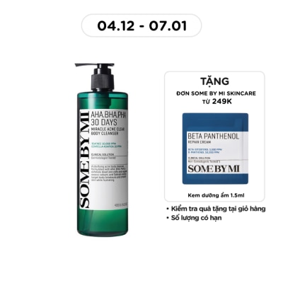 SOME BY MI Sữa Tắm Some By Mi AHA BHA PHA 30 Days Miracle Acne Body Cleanser Giảm Mụn Lưng 400g
