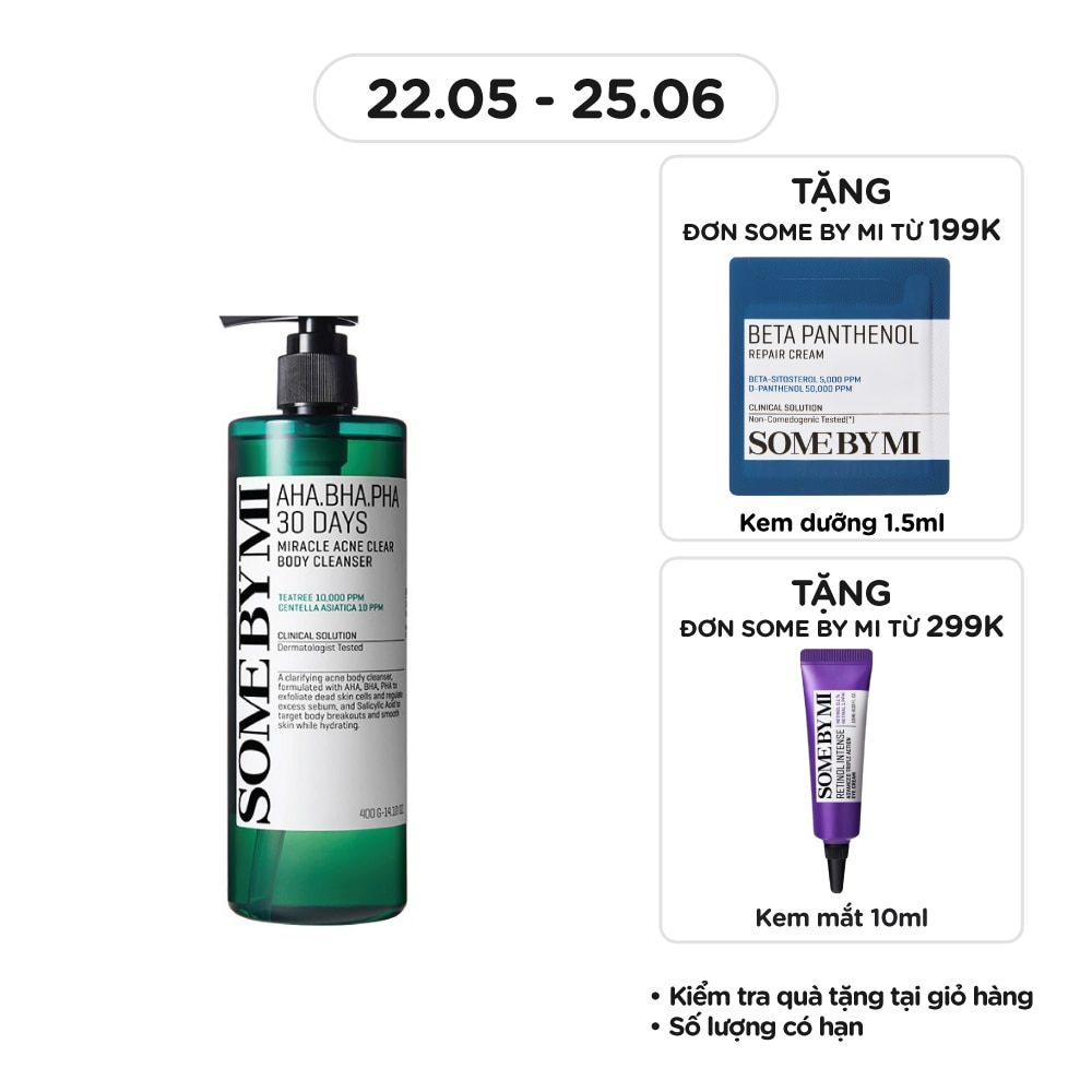 Sữa Tắm Some By Mi AHA BHA PHA 30 Days Miracle Acne Body Cleanser Giảm Mụn Lưng 400g
