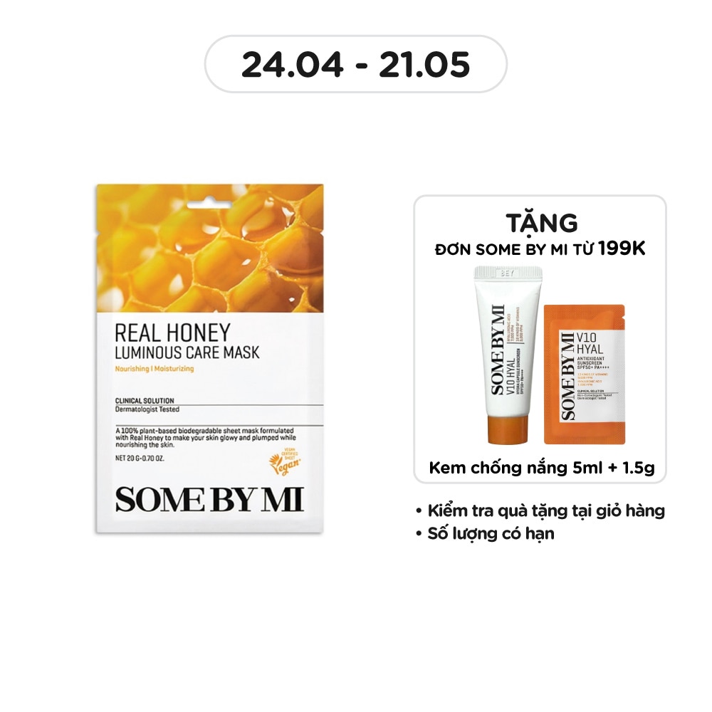 Mặt Nạ Giấy Some By Mi Chiết Xuất Mật Ong Real Honey Luminous Care Mask 20g