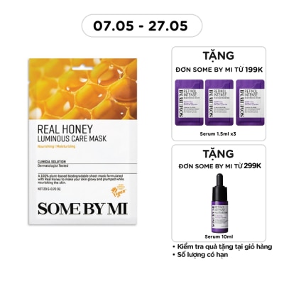 SOME BY MI - Mặt Nạ Giấy Some By Mi Chiết Xuất Mật Ong Real Honey Luminous Care Mask 20g