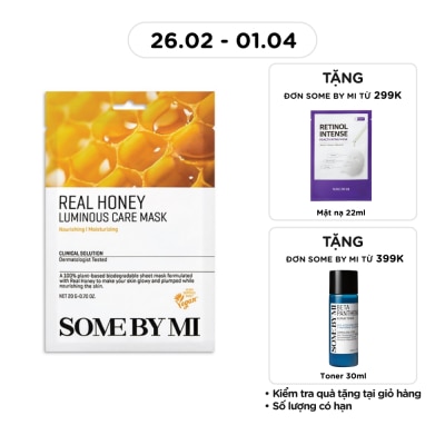 SOME BY MI Mặt Nạ Giấy Some By Mi Chiết Xuất Mật Ong Real Honey Luminous Care Mask 20g
